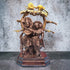 Tamas Brass Handcrafted Radha Krishna Yugal Jodi with Flute Statue / Idol with Antique Finish (Golden & Brown) (Pack of 1)